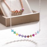 Custom Family Multiple Birthstone Smile Necklace