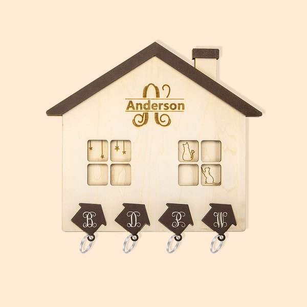 Personalized Wall Key Holder Entryway Organizer