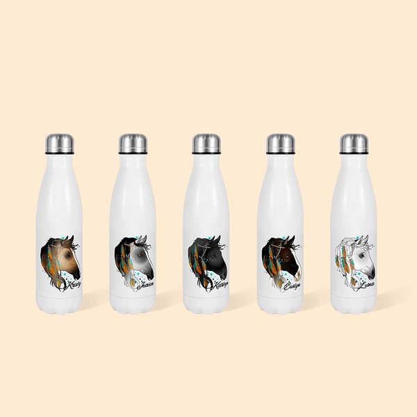Gepersonaliseerd Paard 17oz Waterfles met Naam Verjaardag Paard Paardrijden Gift voor Paardenliefhebber