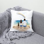 Benutzerdefinierte Haustier Verlust Memorial Pet & Besitzer Schatten Regenbogenbrücke Kissenbezug