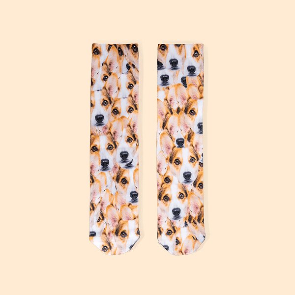 Calcetines personalizados unisex con cara de perro Regalo para amantes de los perros