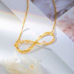 Collier d'Infini avec Prénom Personnalisé Cadeau de Noël Anniversaire Saint-Valentin pour Elle