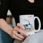 Cadeau commémoratif personnalisé Couple Back View & Pet Mug