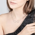Collier d'Infini avec Prénom Personnalisé Cadeau de Noël Anniversaire Saint-Valentin pour Elle