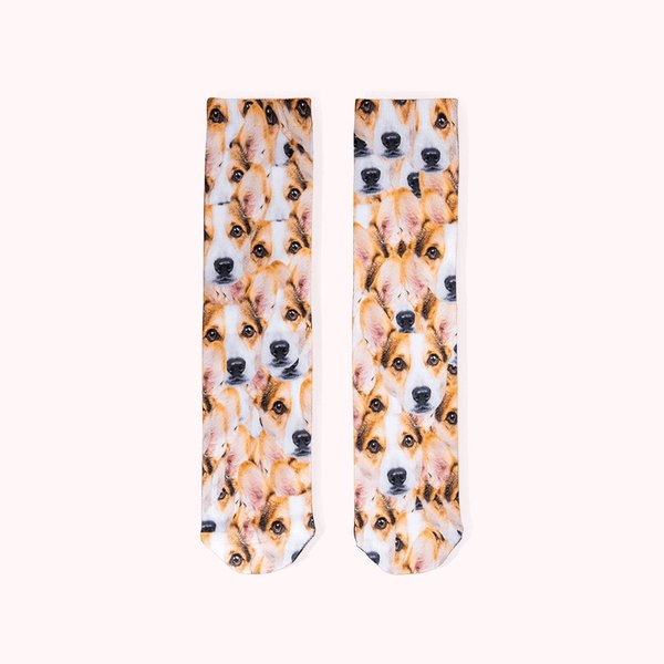 Chaussettes unisexes personnalisées avec visage de chien - Cadeau pour les amoureux des chiens.