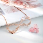 Collier d'Infini avec Prénom Personnalisé Cadeau de Noël Anniversaire Saint-Valentin pour Elle