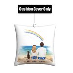 Benutzerdefinierte Haustier Verlust Memorial Pet & Besitzer Schatten Regenbogenbrücke Kissenbezug