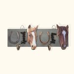 Personalized Painted Horse Face Wooden Leash Holder Horse Lover Gift