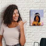 Personalised Curly Hair Girl Frameless Canvas Decorative Painting