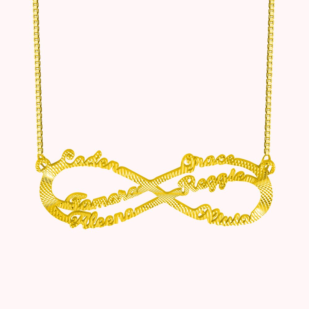 Collier d'Infini avec Prénom Personnalisé Cadeau de Noël Anniversaire Saint-Valentin pour Elle