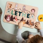 Casse-Tête en Bois Personnalisé avec Animaux pour les Tout-Petits Cadeau de Chambre d'Enfant Bébé
