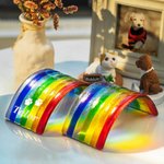Personalisierte Pet Memorial Regenbogenbrücke mit Pfotenabdruck und Name Home Dekoration Haustier Verlust Geschenk für Hund und Katze