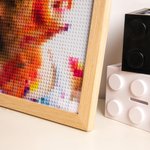 Custom Portrait Pet Mosaic Pixel Art Photo Wooden Frame