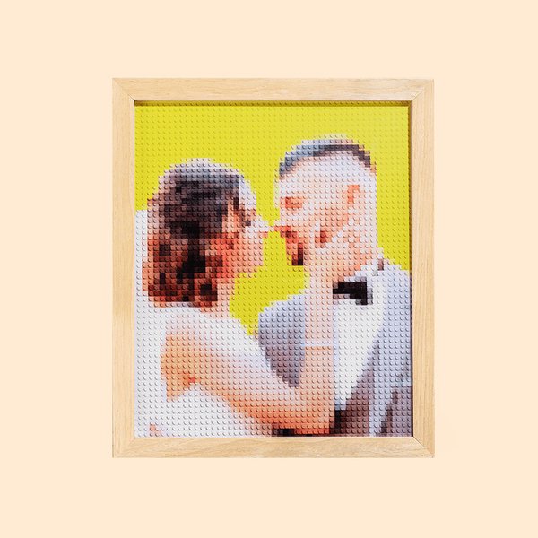 Benutzerdefinierte Porträt Haustier Mosaik Pixel Kunst Foto hölzernen Rahmen