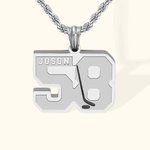 Collana personalizzata di hockey su ghiaccio con incisione del nome e del numero Regalo di compleanno per giocatori di hockey su ghiaccio amanti dello