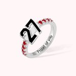 Anillo personalizado de plata de ley con número deportivo y piedra de nacimiento con texto grabado Anillo de mamá de baloncesto béisbol Regalo para am