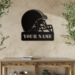 Customize Helmet Football Metal Name Wall Sign