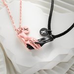 Benutzerdefinierte beste Freunde Paar Hand in Hand magnetische Halskette
