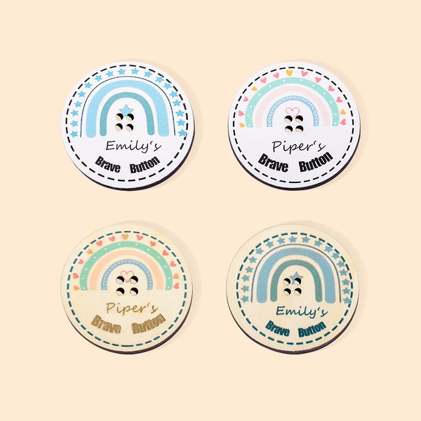 Gepersonaliseerde Brave Button Kid Eerste Dag Terug Naar School Angst Gift