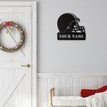 Customize Helmet Football Metal Name Wall Sign