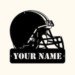 Customize Helmet Football Metal Name Wall Sign