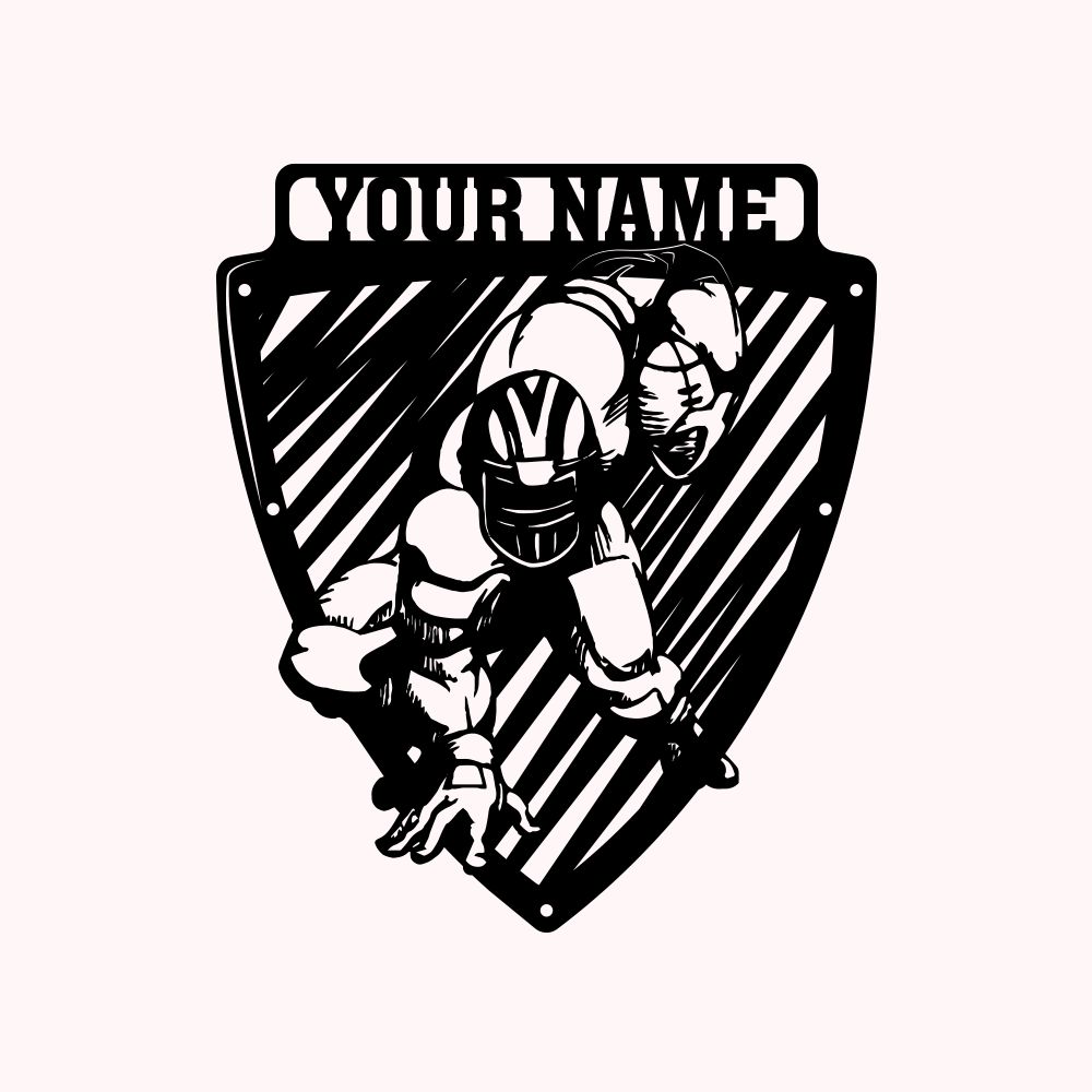 Signalisation Personnalisable Joueur de football Décoration Murale Art Métal pour Amateur de sport