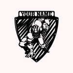 Signalisation Personnalisable Joueur de football Décoration Murale Art Métal pour Amateur de sport