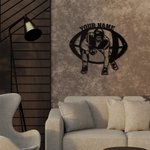 Personalized Football Player Metal Wall Art