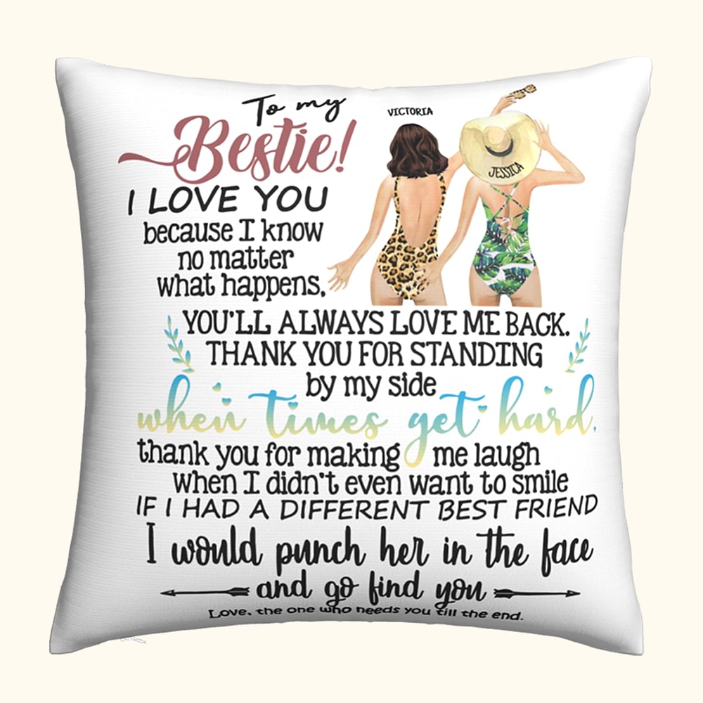 Housse de coussin personnalisée To My Bestie Vacations Style