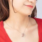 Collier avec Message Personnalisé et Pierre de Naissance Pendentif d'Oiseau Rouge en Forme de Cœur Cadeau Anniversaire pour Femme