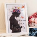 A4 Photo Frame Ultrasound Scan Image Sonogram Pregnancy Art for Mother