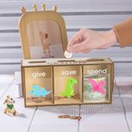 Personlig barnbank Give Save Spend Bank Wood Piggy Bank Nursery Décor Baby Shower Gift