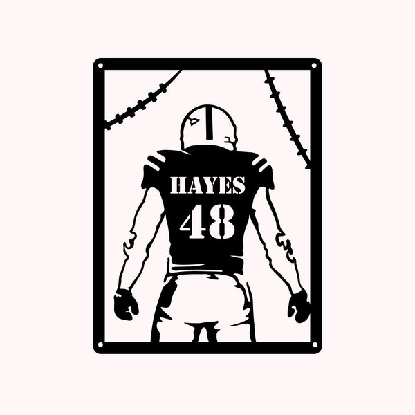 Football Player Metal Decor Gift