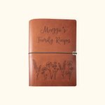 Gepersonaliseerd Leren Receptenboek met Bloemen Gepersonaliseerd Moederdagcadeau