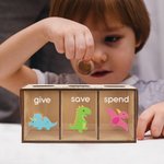 Personlig barnbank Give Save Spend Bank Wood Piggy Bank Nursery Décor Baby Shower Gift