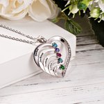 Name and Birthstone Family Heart Necklace