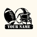 Personalized Football & Caps Metal Decor Gift for Football Player