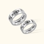 Customized Player1 Player2 Game Ring for Couple Ring Set