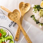 Personalized Wood Mixing Wedding Spoon Gift for Couple