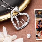 Collar Colgante Corazón de Voleibol Personalizado Inspirational Jewelry Christmas Birthday Gift for Volleyball Player Enthusiast
