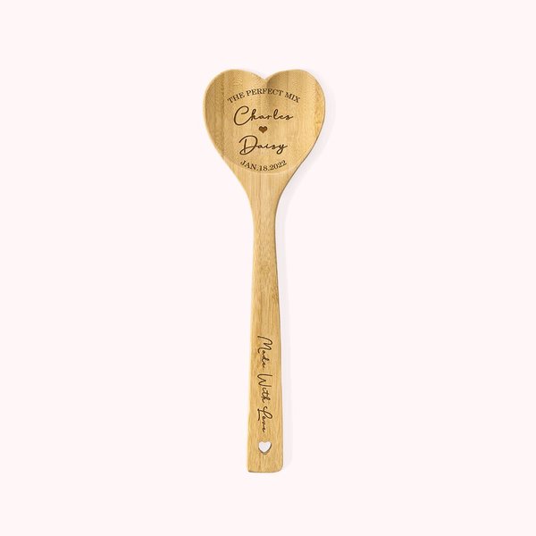 Personnalisé Cuillère à mélanger En Bois Cadeau de mariage Pour Couple