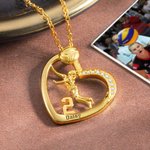 Collar Colgante Corazón de Voleibol Personalizado Inspirational Jewelry Christmas Birthday Gift for Volleyball Player Enthusiast