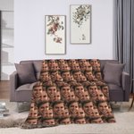 Cara personalizada Foto manta de lana Divertido Avatar Decoración del hogar Regalo de cumpleaños para la familia amigo