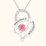 Heart Promise Necklace For Her with Birthstone and Engraving | Callie