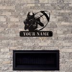 Plaque en Métal Personnalisée avec Nom Style Football Américain Art Mural Cadeau pour Homme