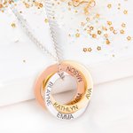 Anillo Ruso Personalizado Trinity Name Necklace With Children Names Birthday for Family