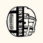 Custom Metal Football Cap Name Sign Decoration Wall Art