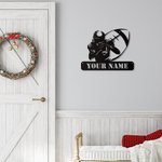 Plaque en Métal Personnalisée avec Nom Style Football Américain Art Mural Cadeau pour Homme