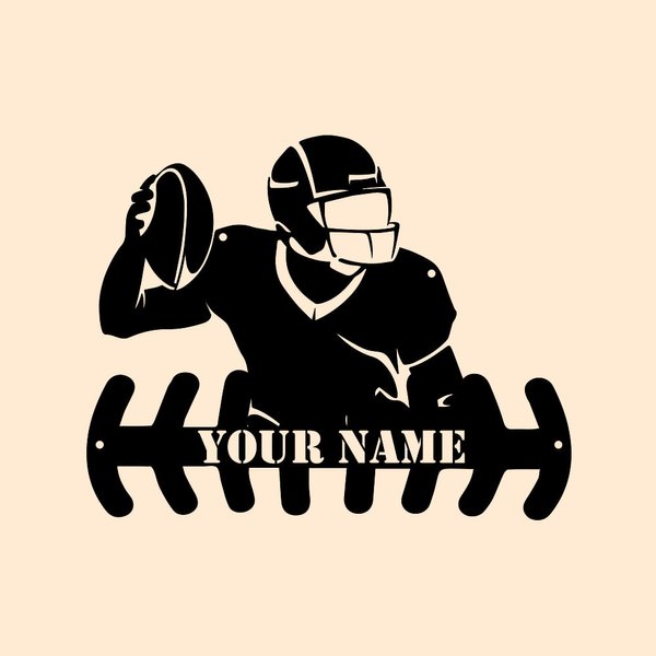 Aangepaste Rugbyspeler metalen muurkunst