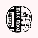 Benutzerdefiniertes Wandkunst-Schild-Dekor in Form von Fußball-Kappe, personalisierter Name, Wandkunst Dekoration aus Metall